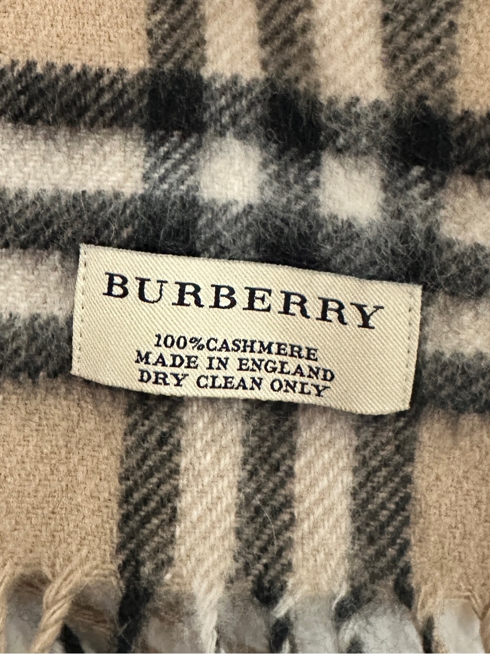 Burberry Nova Tan Plaid Cashmere Scarf 8”x50” - Picture 7 of 12